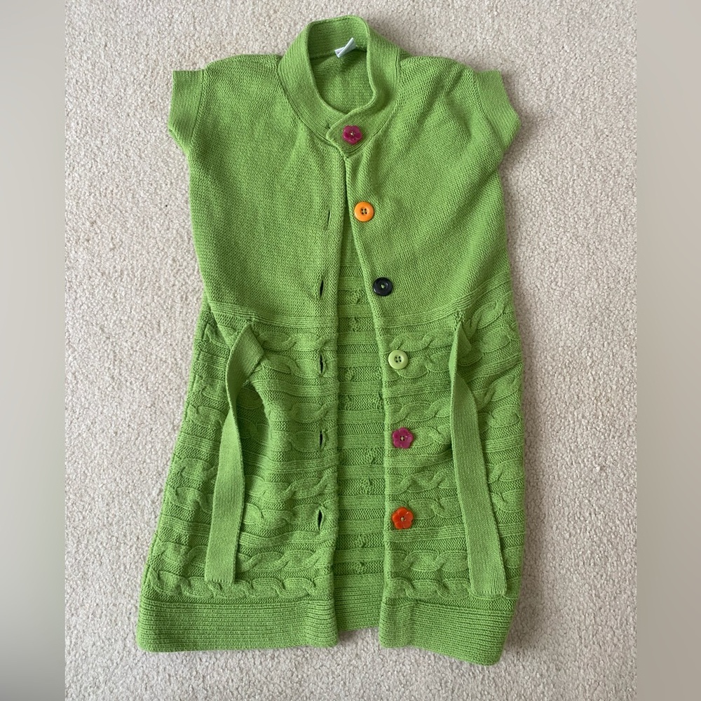 Gymboree lime green sweater dress